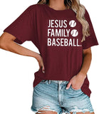 Women Jesus Family Baseball Graphic T-Shirt