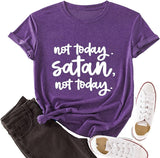 Women Not-Today Satan T-Shirt Graphic Shirt for Women
