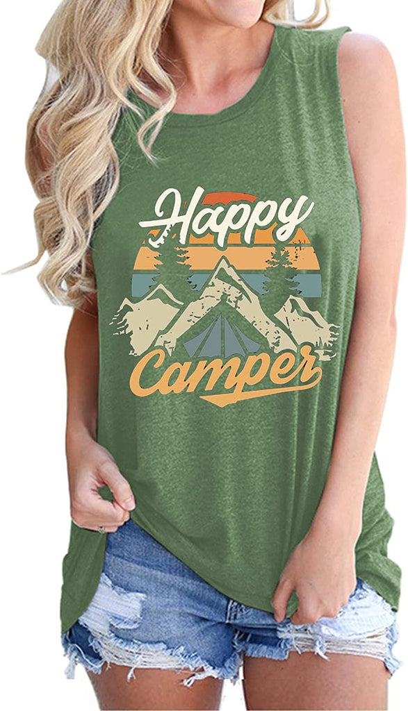 Chemise Happy Camper pour femme Débardeur graphique Happy Camper