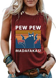Femmes Pew Pew Madafakas Chemise Drôle Pew Pew Chat Chemise Femmes Débardeur Graphique