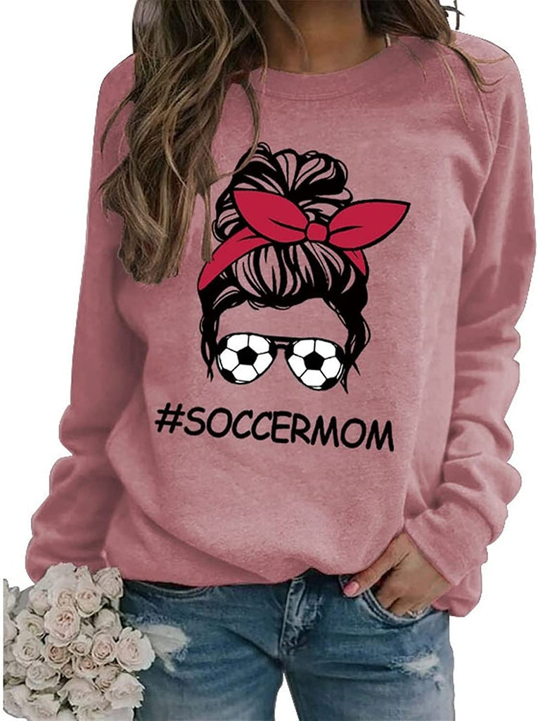 Sweat-shirt graphique de football pour femmes, chemise de Soccermom