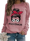 Sweat-shirt graphique de football pour femmes, chemise de Soccermom