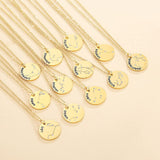 Collier pendentif Constellation plaqué or, horoscope, signe du zodiaque, breloques, pièces de monnaie réglables
