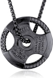 Men's Fitness Jewelry Dumbbell Charm Sport Barbell Pendant Biker Box Chain Necklace Stainless Steel Necklace