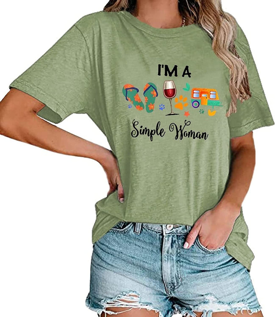 Women I'm A Simple Woman T-Shirt Campers Life Shirt