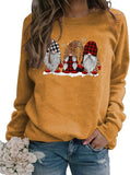 Sweat-shirt à manches longues pour femmes, à carreaux de buffle et léopard, sweat-shirt du père noël