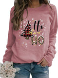Sweat-shirt de noël pour femmes, chemise graphique avec arbre de noël et flocon de neige