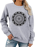 Women Long Sleeve Mandala Sweatshirt Bohemian Shirt