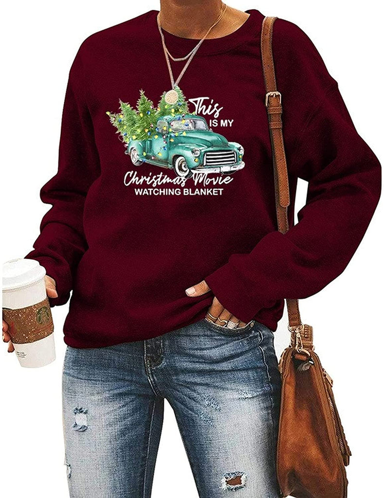 Sweat-shirt pour femmes, couverture pour regarder un film de noël, vêtements de noël