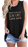 Femmes bateau vagues rayons de soleil lac jours mode débardeurs