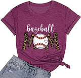 Baseball Mom T-Shirt Baseball Mom Shirt for Women Novelty Shirt