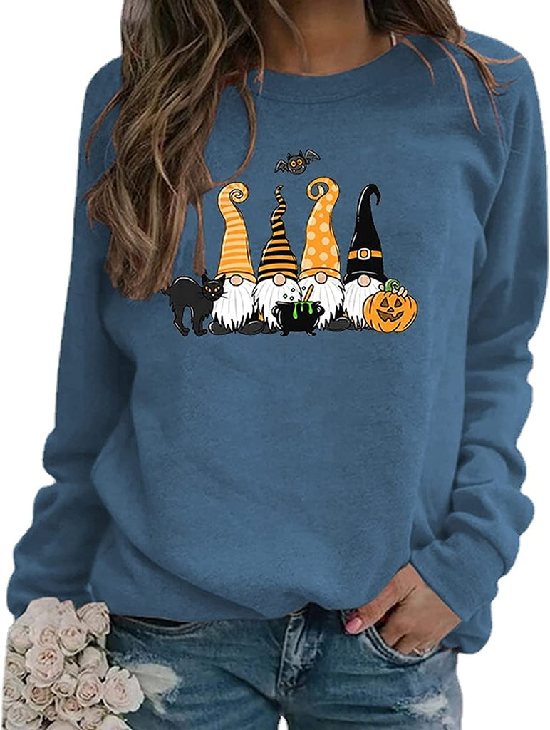 Sweat-shirt pour femme, Costume d'halloween, chat noir, Gnome, citrouille, chauve-souris