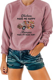 Chemise de poulet drôle femmes poulets me rendent heureux les humains me font mal à la tête sweat-shirt