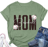Baseball Mom T-Shirt Baseball Mom Shirt for Women Baseball Graphic Tee Shirt
