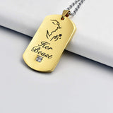 NEHZUS Mens Womens Stainless Steel Necklace Pendant Tag Jewelry Gift for Couple Personalized Name Matching Necklaces Set for Him and Her