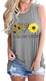 Femmes Peace Love Tournesols Débardeurs Sunshine Shirt