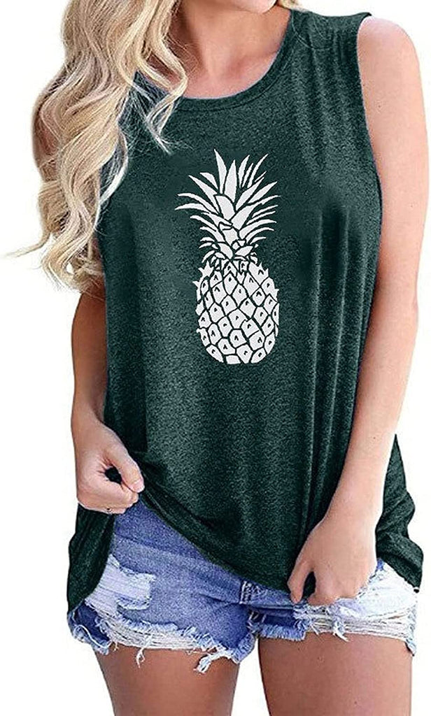Débardeur ananas pour femmes, chemise Vibes d'été