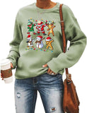 Femmes Santa Squad bonhomme de neige fille avec nœud cerf sweat chemise de noël