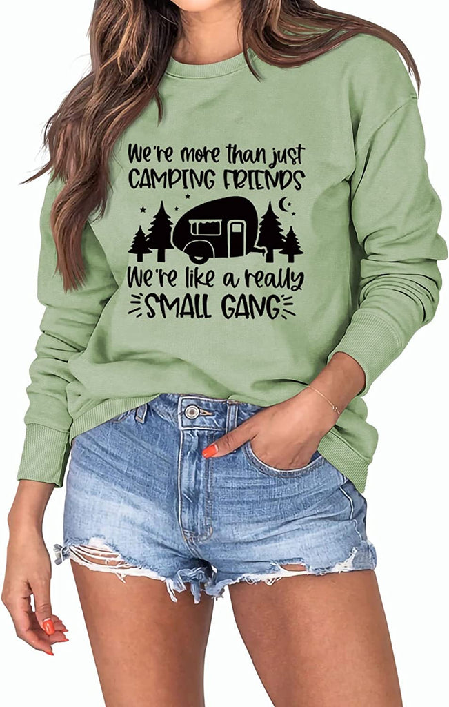 Women Camping Sweatshirt Camp Lovers Gift Long Sleeve Shirt