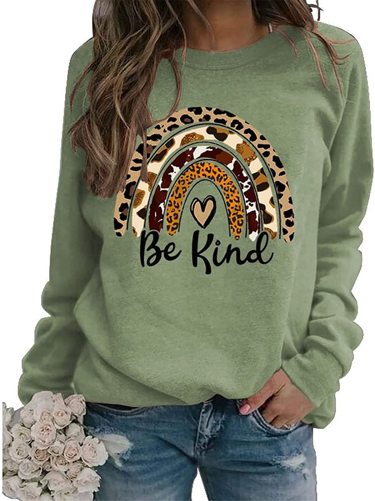 Be Kind Rainbow Sweat-shirt à manches longues pour femme