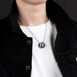 NEHZUS Wholesale Titanium Steel Star Circle Necklace for Couples Mini Pentagram with Diamond Necklace for Men and Women