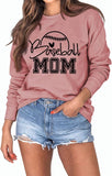 Women Baseball Mom Sweatshirt Sports Mom Gift Long Sleeve Shirt