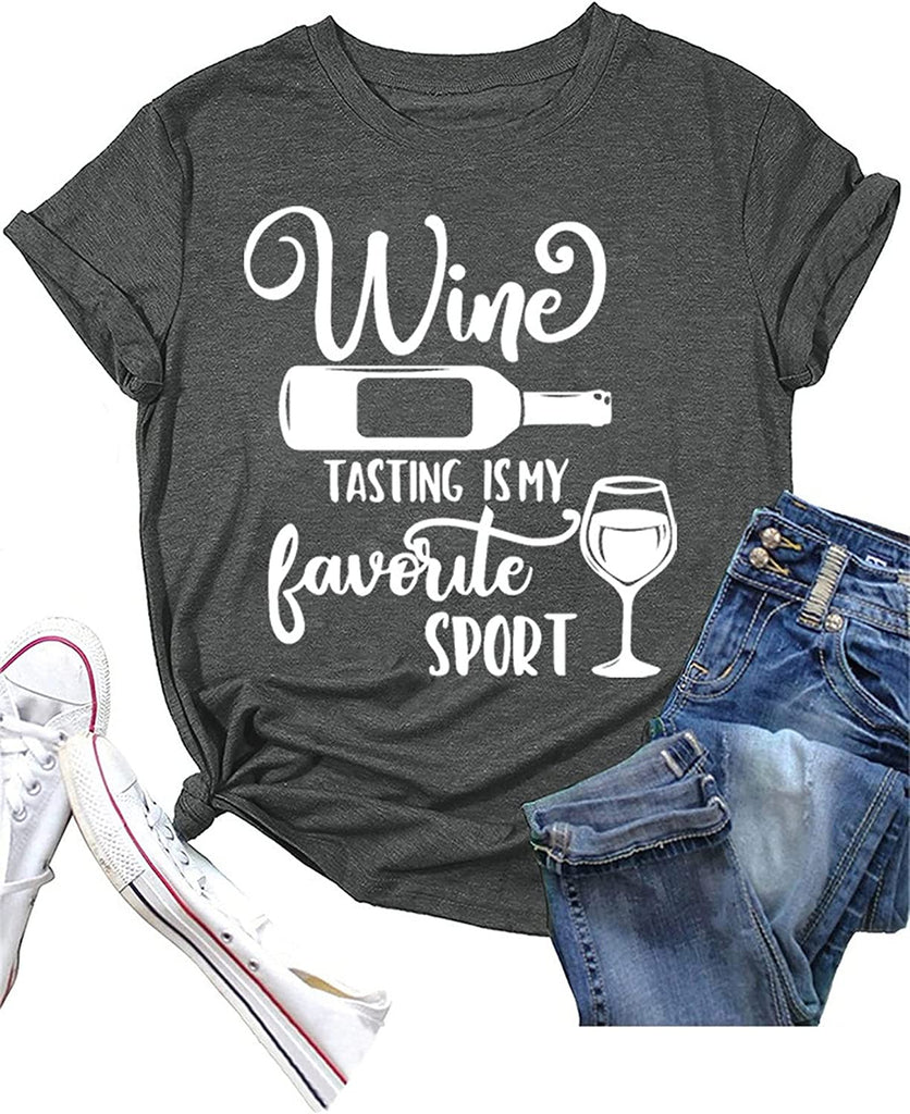 Chemise de dégustation de vin pour femmes, la dégustation de vin est mon t-shirt de Sport préféré