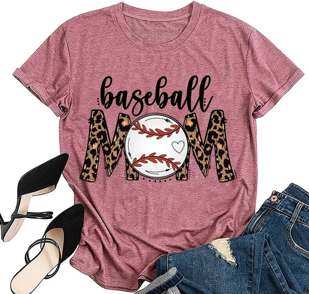 Baseball Mom T-Shirt Baseball Mom Shirt for Women Novelty Shirt