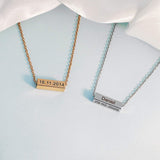 Colliers de barre de nom personnalisés pour filles, collier en tube carré en acier inoxydable, pendentif 4 côtés, lettres personnalisées pour femmes, petite amie, maman