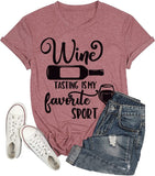 Chemise de dégustation de vin pour femmes, la dégustation de vin est mon t-shirt de Sport préféré