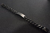 Personnalisez le bracelet de barre de nom d'identité gravé pour hommes en acier inoxydable, chaîne à maillons cubains, bracelets personnalisés avec fermoir à boucle magnétique