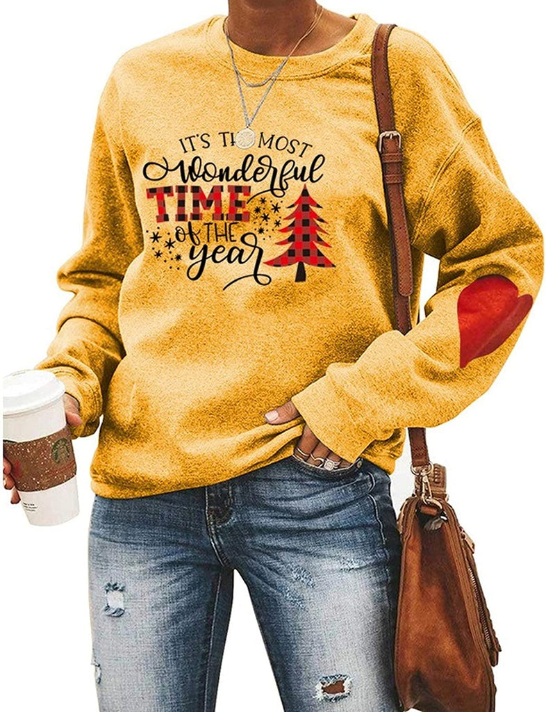Chemises de Noël pour femmes, sweat-shirt à manches longues, c'est la période la plus merveilleuse de l'année