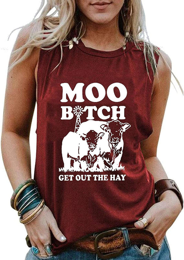 Femmes Moo Bitch Sortez Le Foin Chemise Génisse Débardeur
