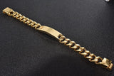 Personnalisez le bracelet de barre de nom d'identité gravé pour hommes en acier inoxydable, chaîne à maillons cubains, bracelets personnalisés avec fermoir à boucle magnétique