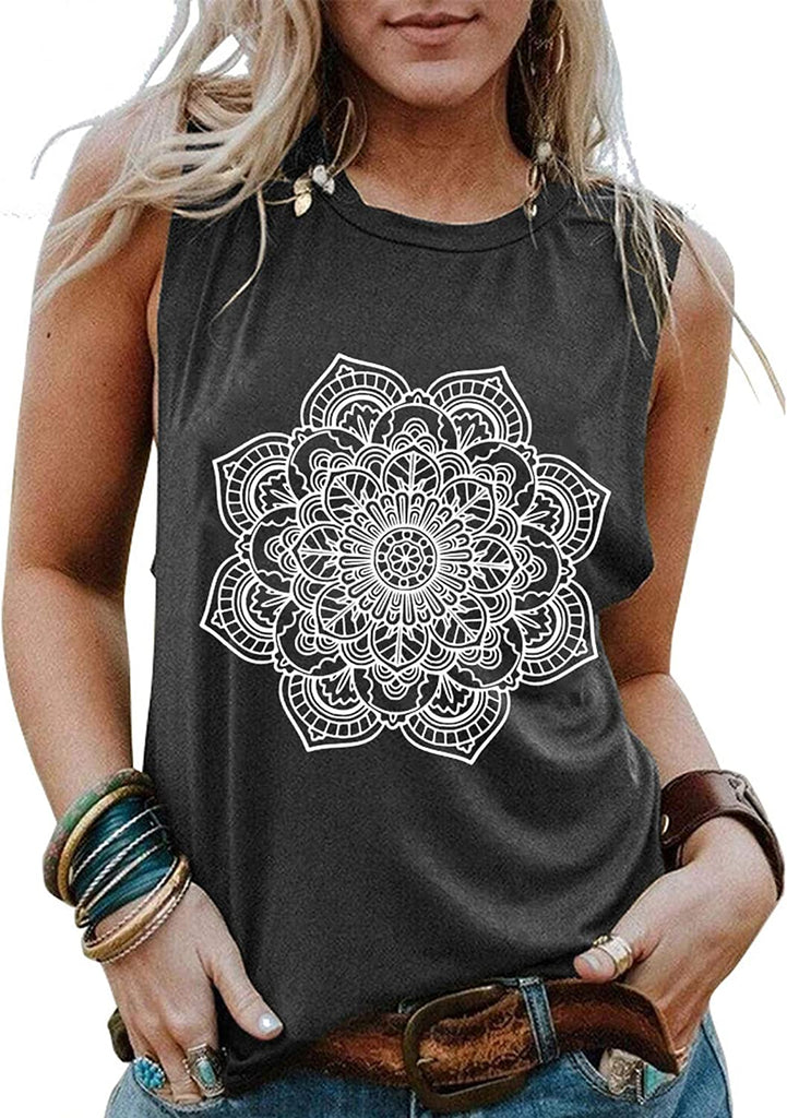 Débardeur Mandala pour femmes, chemise bohème pour femmes