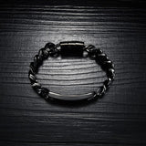 Personnalisez le bracelet de barre de nom d'identité gravé pour hommes en acier inoxydable, chaîne à maillons cubains, bracelets personnalisés avec fermoir à boucle magnétique