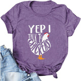 Women Yep I Talk to Chickens T-Shirt Cute Chicken Buffs Tee Gift