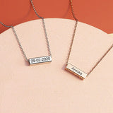Colliers de barre de nom personnalisés pour filles, collier en tube carré en acier inoxydable, pendentif 4 côtés, lettres personnalisées pour femmes, petite amie, maman