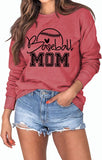 Women Baseball Mom Sweatshirt Sports Mom Gift Long Sleeve Shirt