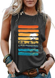 Débardeur graphique Sunshine Sunset Lake Beach pour femmes