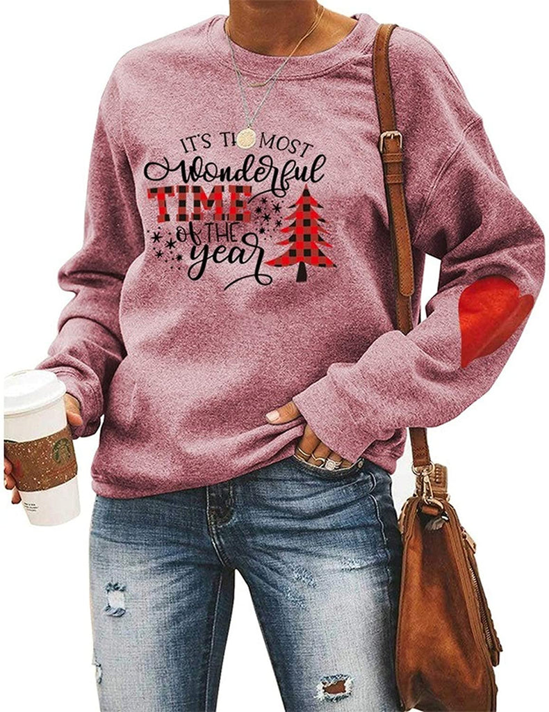 Chemises de Noël pour femmes, sweat-shirt à manches longues, c'est la période la plus merveilleuse de l'année