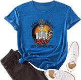 Dead Inside But Caffeinated Sunflower Women Long Sleeve Sweatshirt Skull Shirt for Women