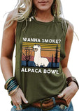 Les femmes veulent fumer alpaga bol débardeurs Vintage alpaga bol chemise graphique