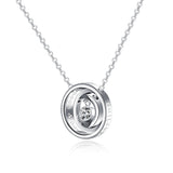 NEHZUS Pendentif à fermoir à trois anneaux tricolore à la mode et simple pour hommes et femmes en acier au titane avec collier de couple personnalisé en diamant
