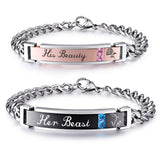 NEHZUS Bracelets de couple pour elle et lui en acier inoxydable assortis pour anniversaire