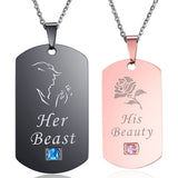 Sa belle et sa bête Couples pendentif collier Couples colliers Couple cadeau cadeau pour amoureux