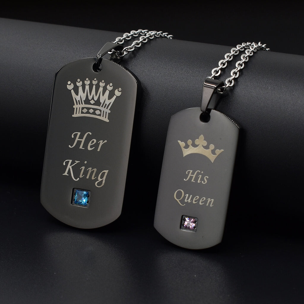 nehzus jewelry couples necklace queen and king jewelry couples tags