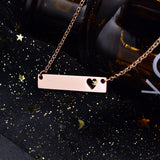 NEHZUS – collier de barre gravable pour femmes, collier avec nom personnalisé, cadeau d'anniversaire