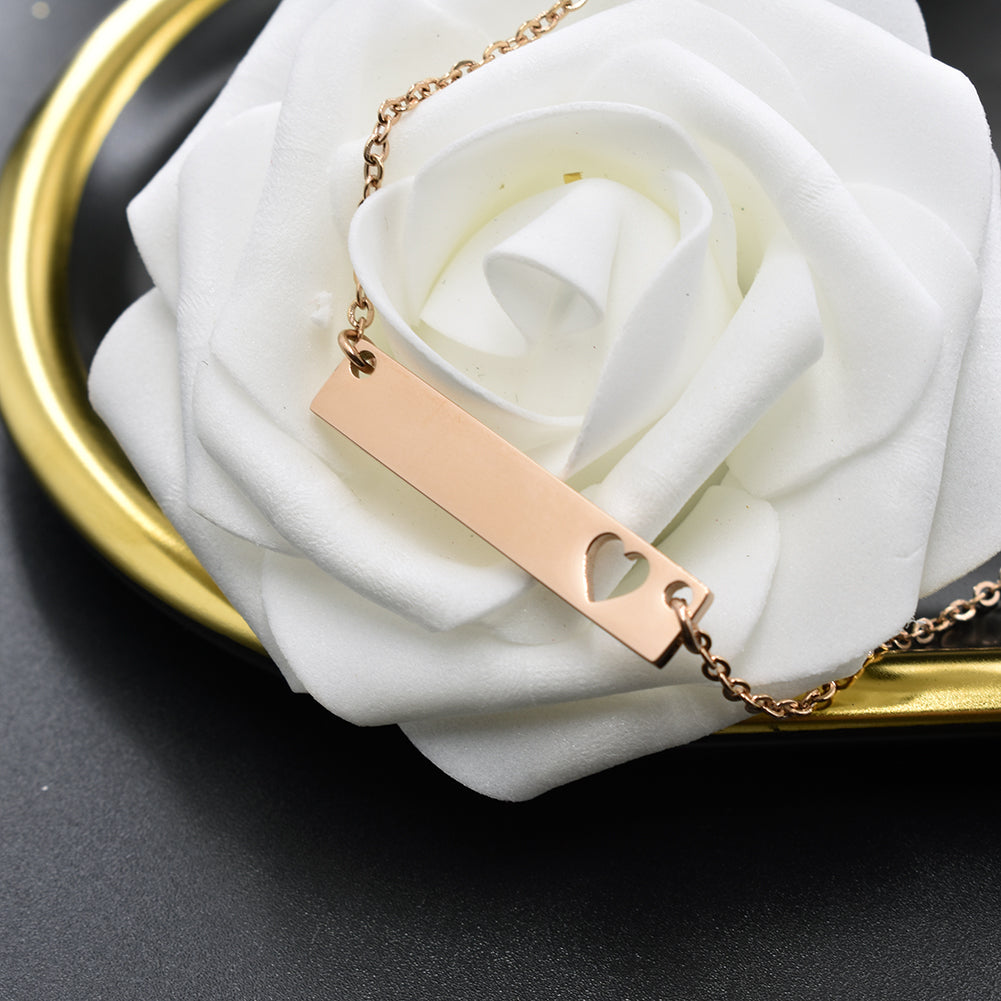NEHZUS – collier de barre gravable pour femmes, collier avec nom personnalisé, cadeau d'anniversaire