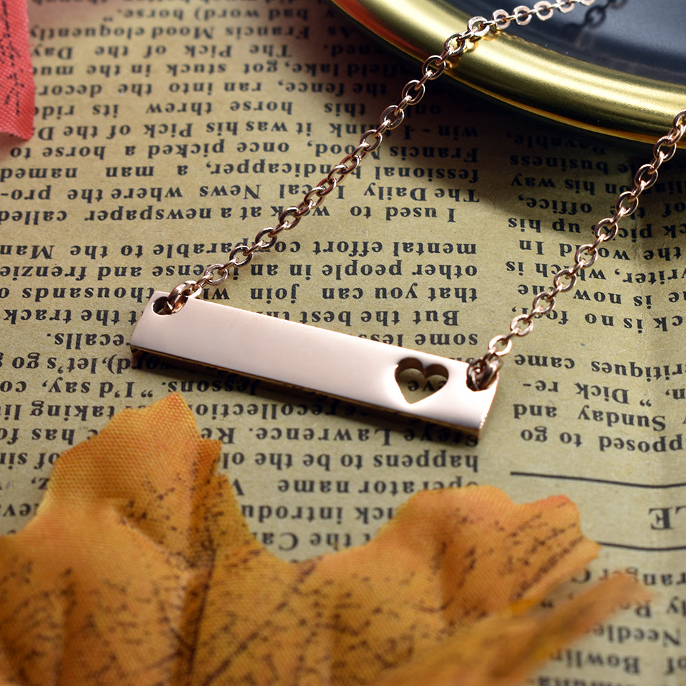 NEHZUS – collier de barre gravable pour femmes, collier avec nom personnalisé, cadeau d'anniversaire